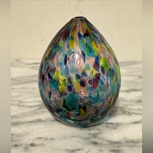 Multicolor Glass Art weed pot Vase studio Art glass